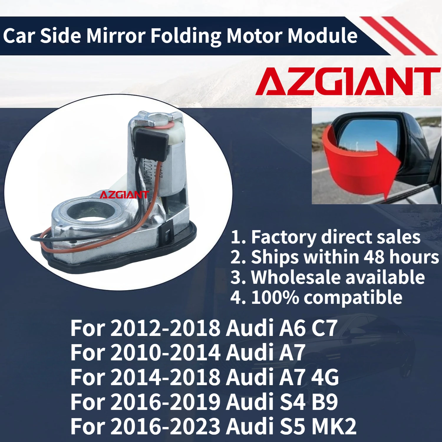 

For Audi A6 C7 2012-2018/A7 2010-2014/S4 B9 2016-2019/S5 MK2 2016-2023 Car Side Mirror Folding Motor Module High-quality parts