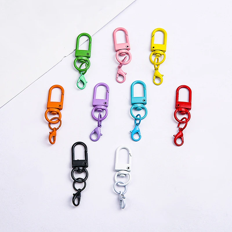 Colorful Lobster Clasp Hooks Keychain Candy Color DIY Keychain Connector Key Ring Jewelry Making Buckle Accessories Gifts