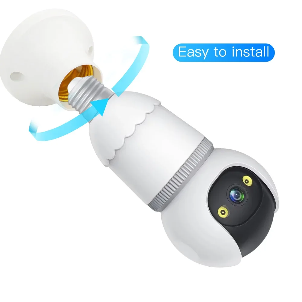 Light Bulb Security Camera 5G/2.4GHz Wireless Indoor Camera with Night Vision, Motion Detection, 360° Remote Viewing, E27 bulb