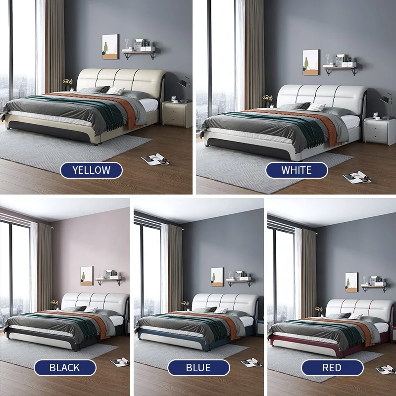 Luxury Italian Bedroom Set Modern Large Storage King Queen Double Bed