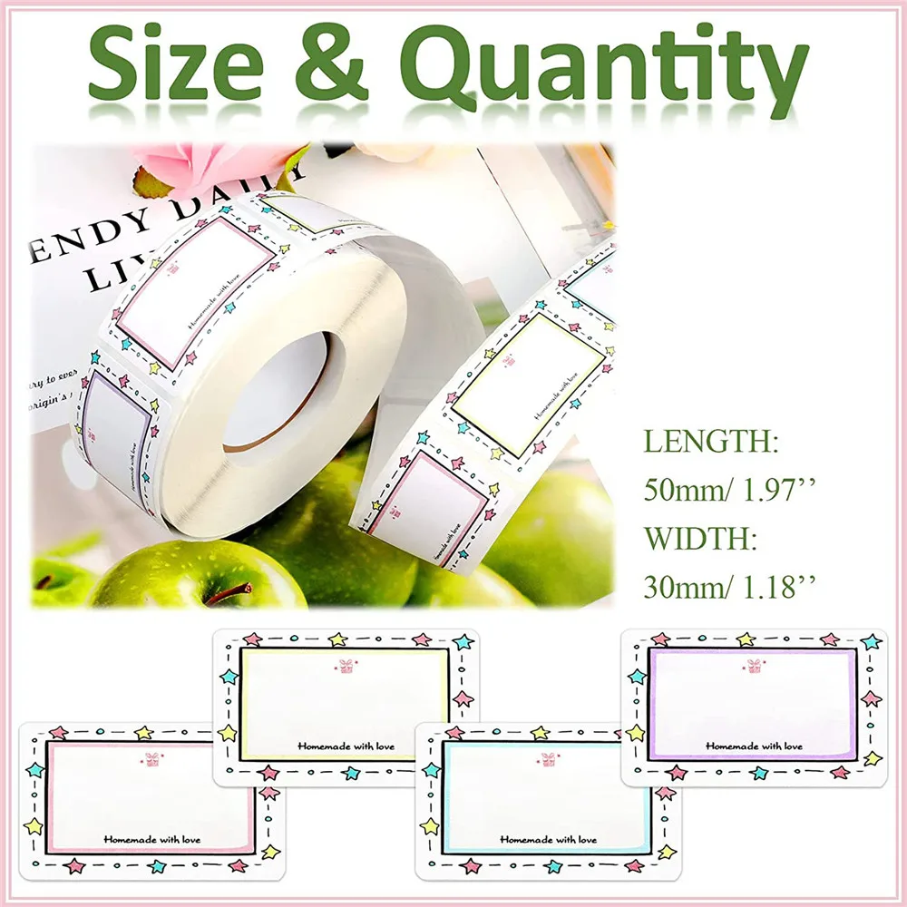 250pcs/roll DIY Sticker Personality Labels for Canning Jar Bottle Storage Seals Labels 3*5cm Blank Stickers for Kitchen Supplies