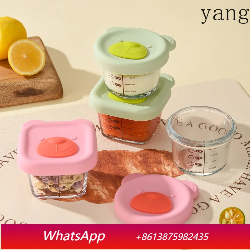 LMM sealed storage box glass complementary food bowl silicone cover can be cooked fresh-keeping box