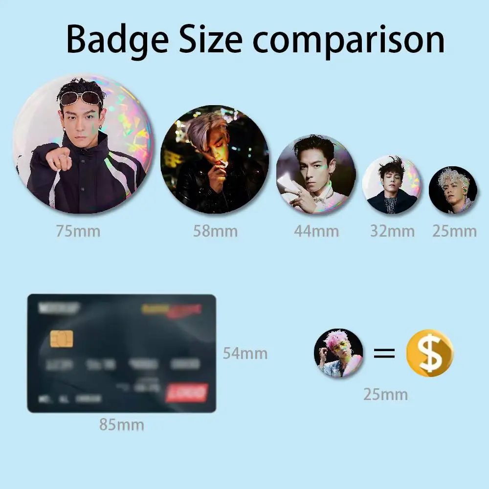 Rapper T-T.O.P ANOTHER DIMENSION Artist Alley Fan-made Merch Custom Badges 75mm 44mm 25mm 32mm 58mm Collect Gifts Large