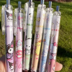 Sanrio Gel Pens 12pcs Kawaii Hello Kitty Strawberry Cinnamoroll Kuromi Melody Student Stationery Write Pens 0.5 Black Exam Pen