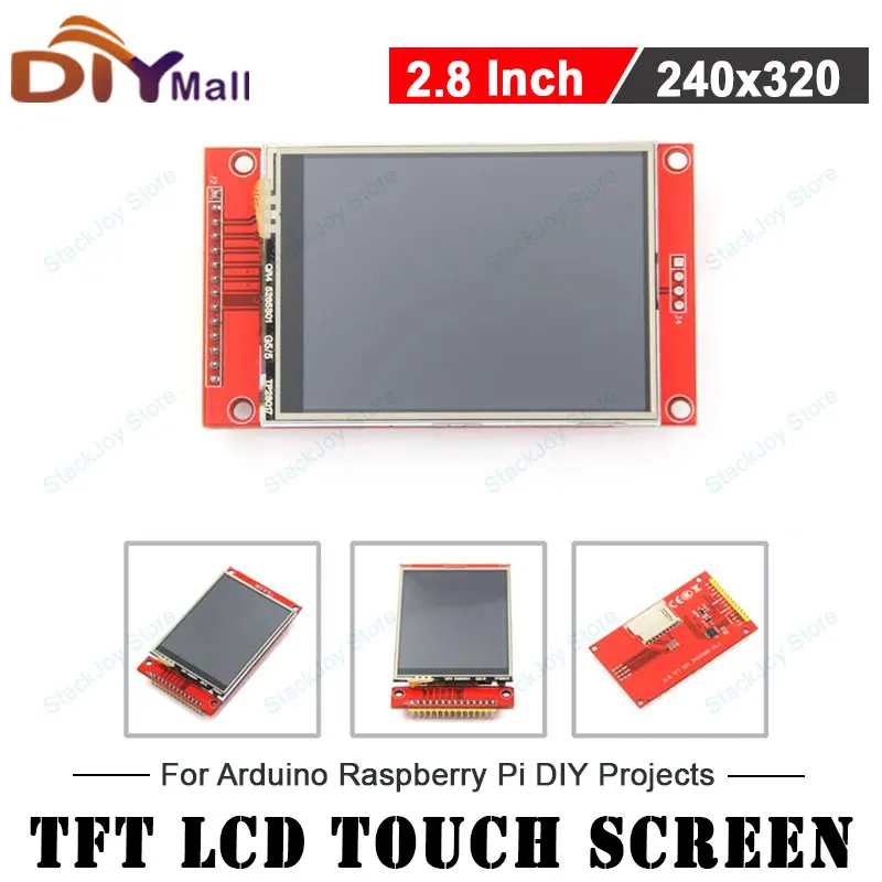 2.8' ILI9341 SPI TFT LCD Display 240x320 Resistive Touch Screen W/SD Slot for Arduino Mega 2560 ESP32 Raspberry Pi