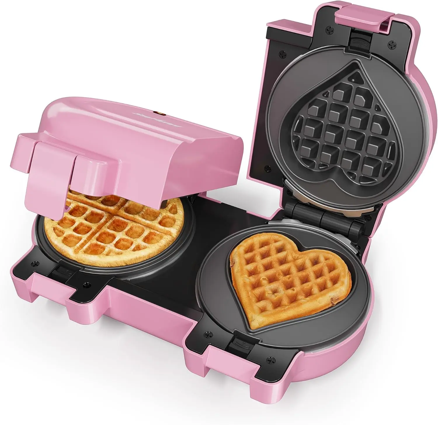 

Double Belgian Waffle Maker with Dual Removable Nonstick Plates, Stainless Steel Round Waffle Iron, Fast Preheat, Flip-Style