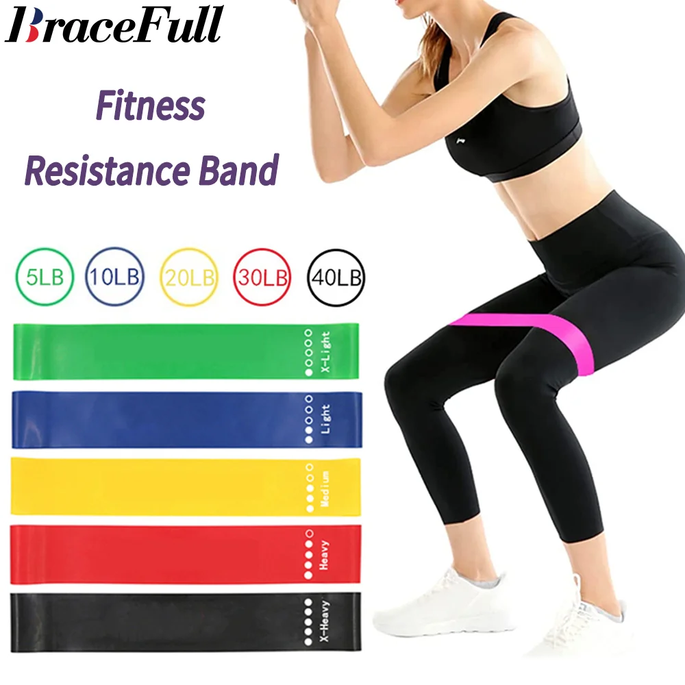 

Resistance Band 5 Set Leg Butt Silicone Exercise Hip Workout Sport Fitness Stretch Loop Band Sport Training Elastic Yoga Gym Men