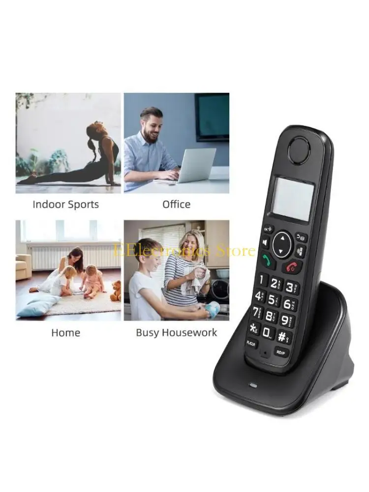 B03C Cordless Landline Fixed Telephone Home Desk Phone with Caller Identification Sound Noise Reduction Telephones D1001