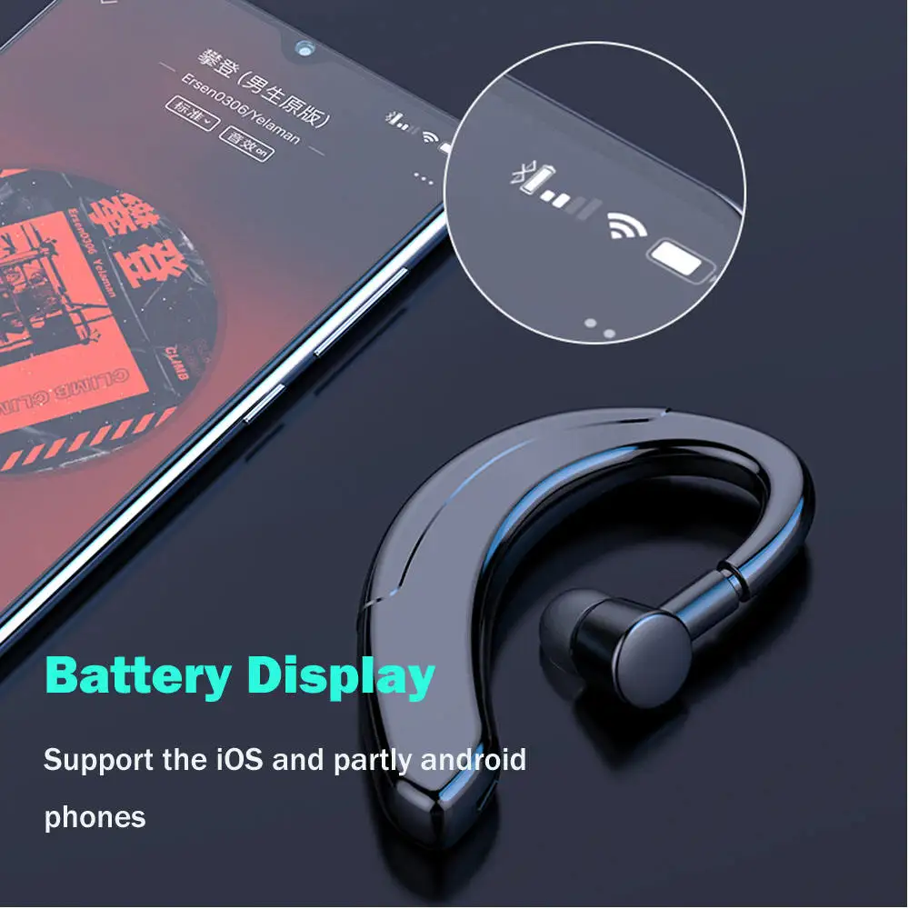 Headphone Bluetooth 5.0, berkendara truk Driver nirkabel Bluetooth earbud peredam kebisingan Earhook