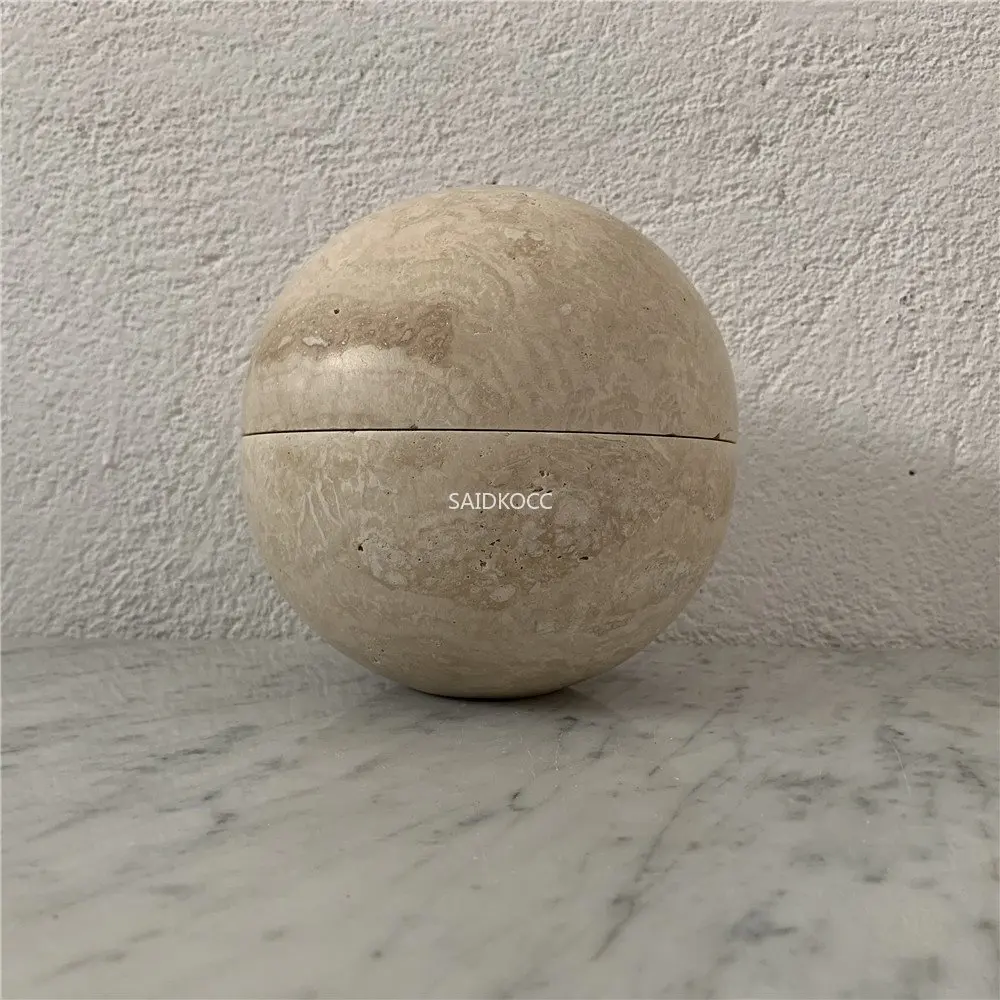 16 Holes With Diameter 6 Inches Wholesale Customized Travertine Sphere Incense Burner