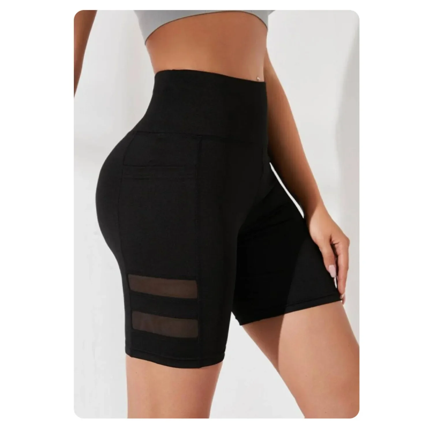Sport Fitness Yoga Shorts Frau Tasche Dünne Shorts Hohe Taille Sexy Hüfte Heben Bicker Leggings Gym Shorts Sommer – Detail 4