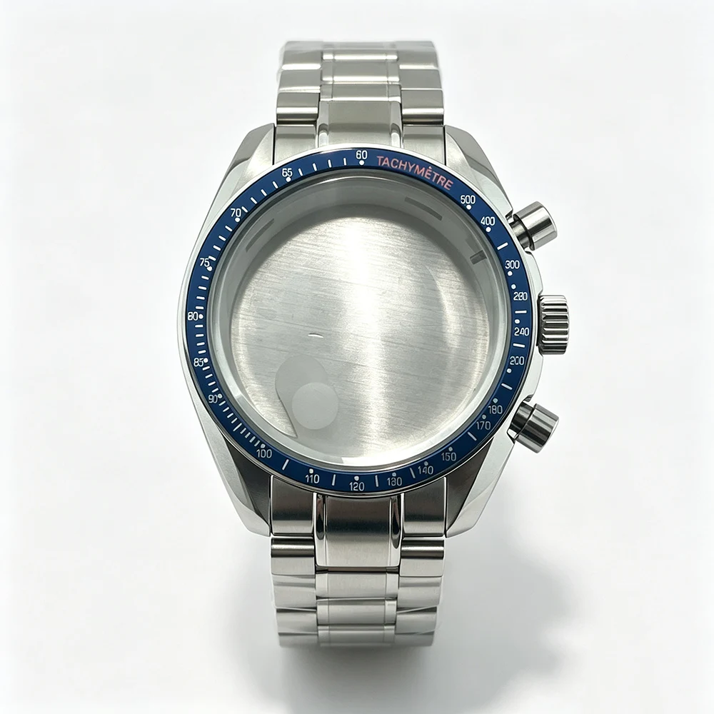 40mm High Quality VK63 Silvery Watch Case Stainless Steel Case Strap  Fits VK63 Quartz Movement Steel Watch Watch Accessories