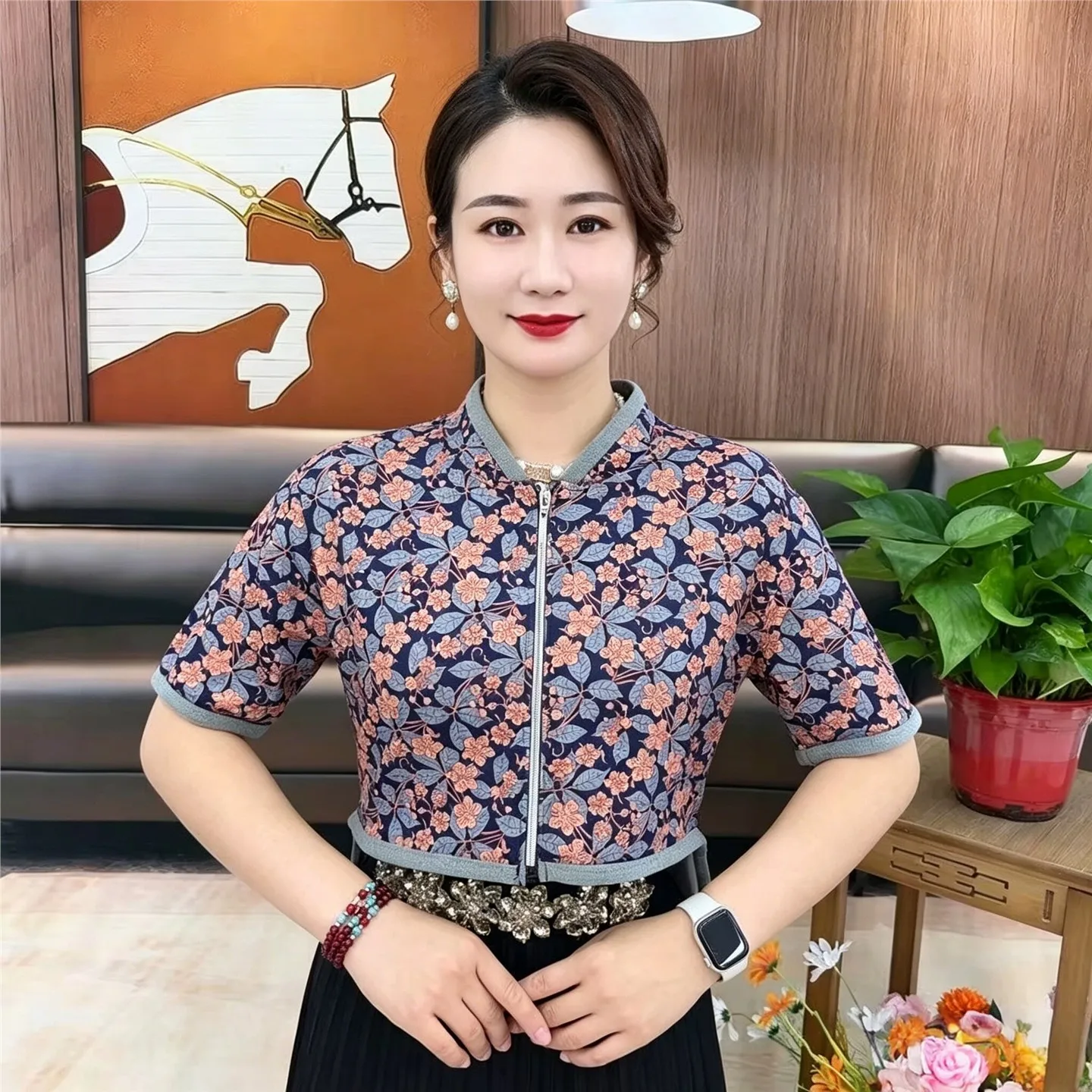 薄型肩首保温ベスト-ミッドスリーブ-ママスタイル-エアコン付きの部屋用-腰温熱キャップスリーブトップ-高齢女性向け