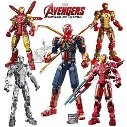 Disney Avengers Spiderman MK85 MK50 MK2 MK3 iron Man Mecha  Building Blocks Kit Bricks Sets Model Toys Gift