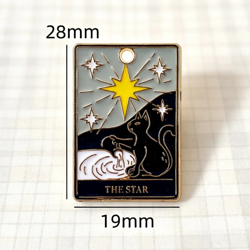 10pcs Halloween Sun Tarot Card Black Alloy Jewelry Accessories Pendant Decoration Keychain view 4