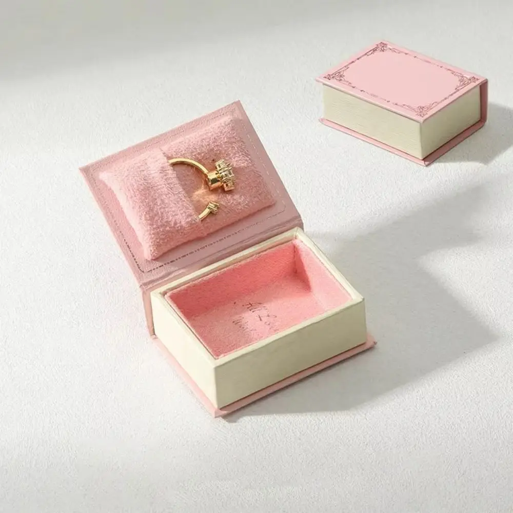 

Flip Lid Book Shape Ring Box Stud Earrings Storage Box Engagement Ring Box Jewelry Packaging Ring Case Jewelry Display Case