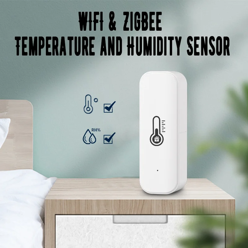 

Поддержка датчика температуры и влажности Tuya Zigbee, устройство для умного дома, совместимое с Google Home Alexa для мониторинга окружающей среды