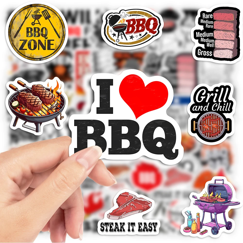 Barbecue BBQ Smokey Kebab Stickers Food DIY Gift Toys Decal for Scrapbook Phone Decorative Luggage Bottles Luggage Waterproof