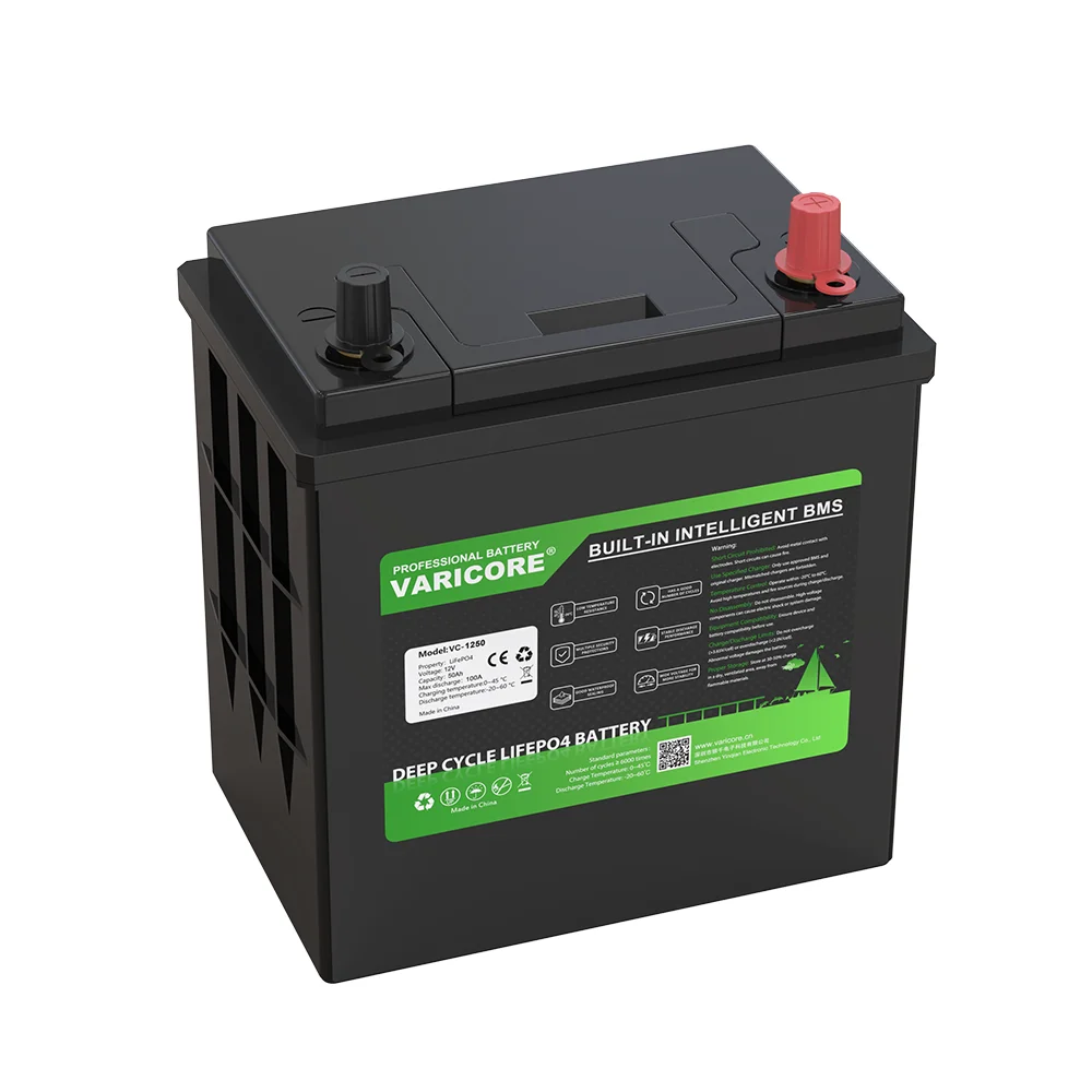 VariCore 12.8 فولت 50AH LiFePO4 بطارية حزمة 12 فولت 4s للمعسكر عربة جولف على الطرق الوعرة الشمسية بجولة سيارة الشمسية RV مع شاحن 14.6 فولت 10A