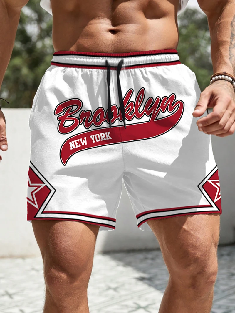 

Летние спортивные повседневные шорты с жирными буквами популярных американских модных брендов, стильные и высокомодные.