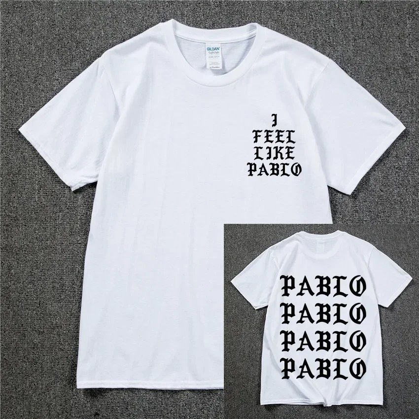 Kanye West Pablo T Shirt Men I Feel Like Paul Print Short Sleeves Anti Season Sporty T-Shirt Hip Hop Social Club Rapper Tee Tops