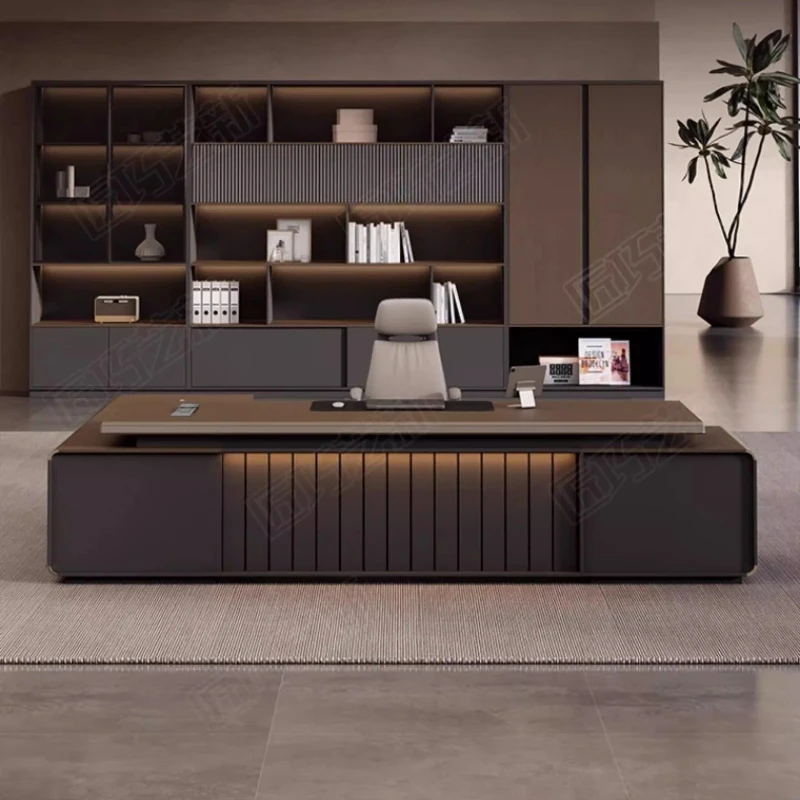 Luxury Executive Desk 3000mm Large CEO Office Desk with Password Lock E1 Grade Environmental Board Manager Workstation furniture