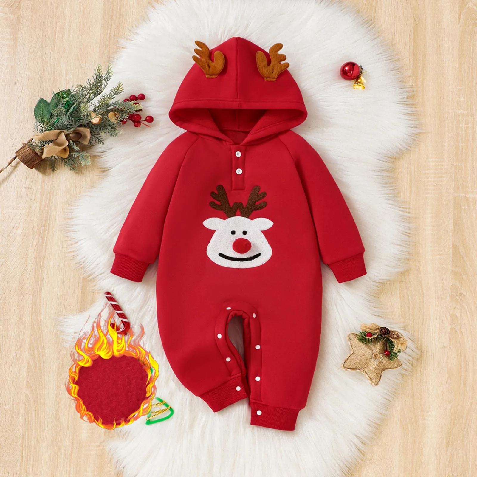 

Baby Christmas Rompers 2025 New Long Sleeved Comfortable And Warm Bodysuit Cute Cartoon Printed Clothes For New Year Outfits