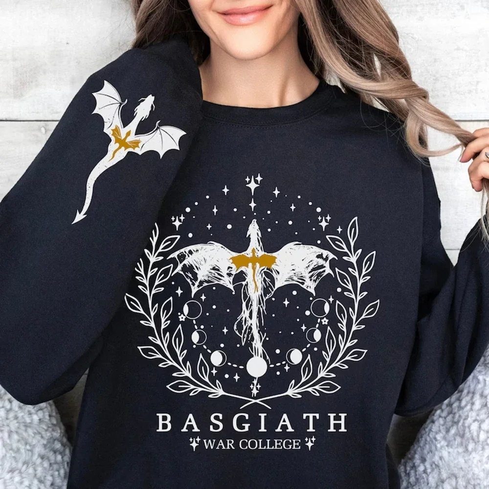 Fourth Wing Sweatshirt Basgiath War College Hoodie Fly or Die Sweater Women Long Sleeve Sweatshirt Bookish Hoodie Woman Clothes