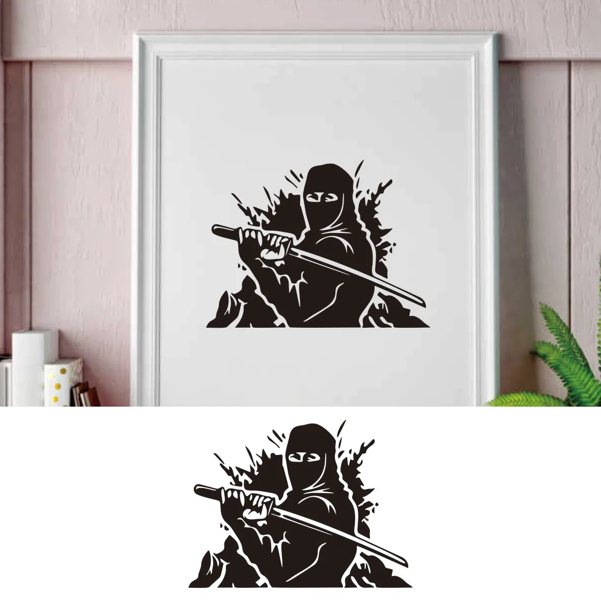 

Ninja Wall Decal Ninja Sticker Asian Ninja Wall Sticker for Home Bedroom Wall Decor Mural Vinyl Removabel Waterproof Decals
