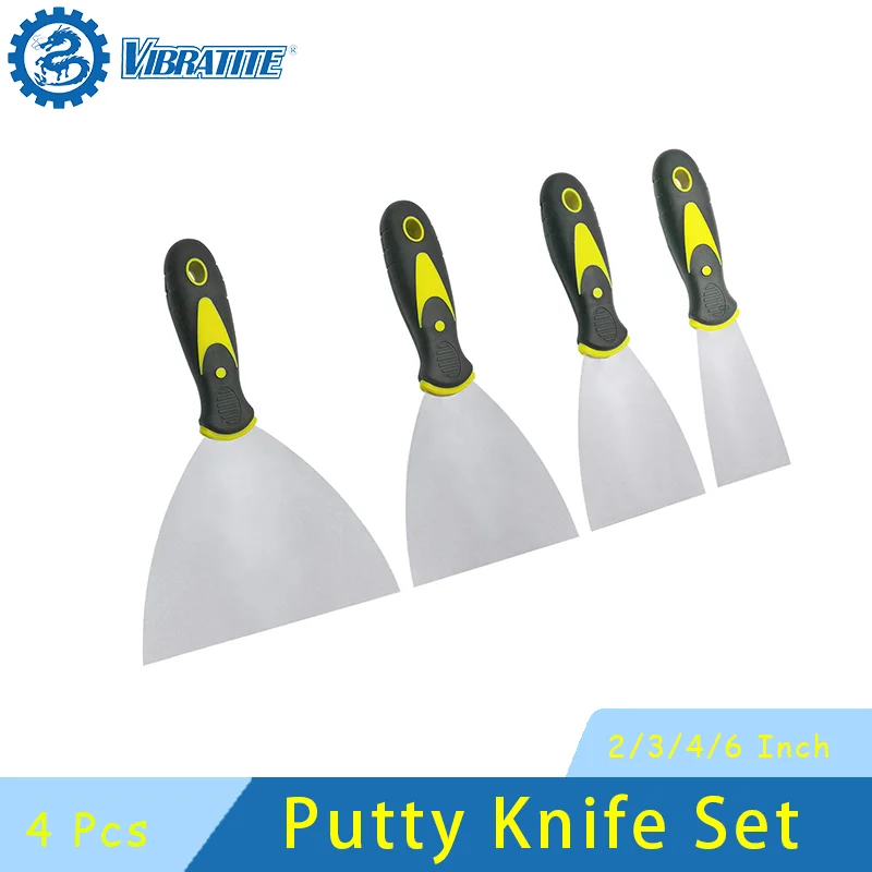 2/3/4/6 Inch Spackle Putty Knives Set 4 Pcs Putty Knife Set Metal Scrapers Putty Scrapers for Drywall Putty Decals Wallpaper