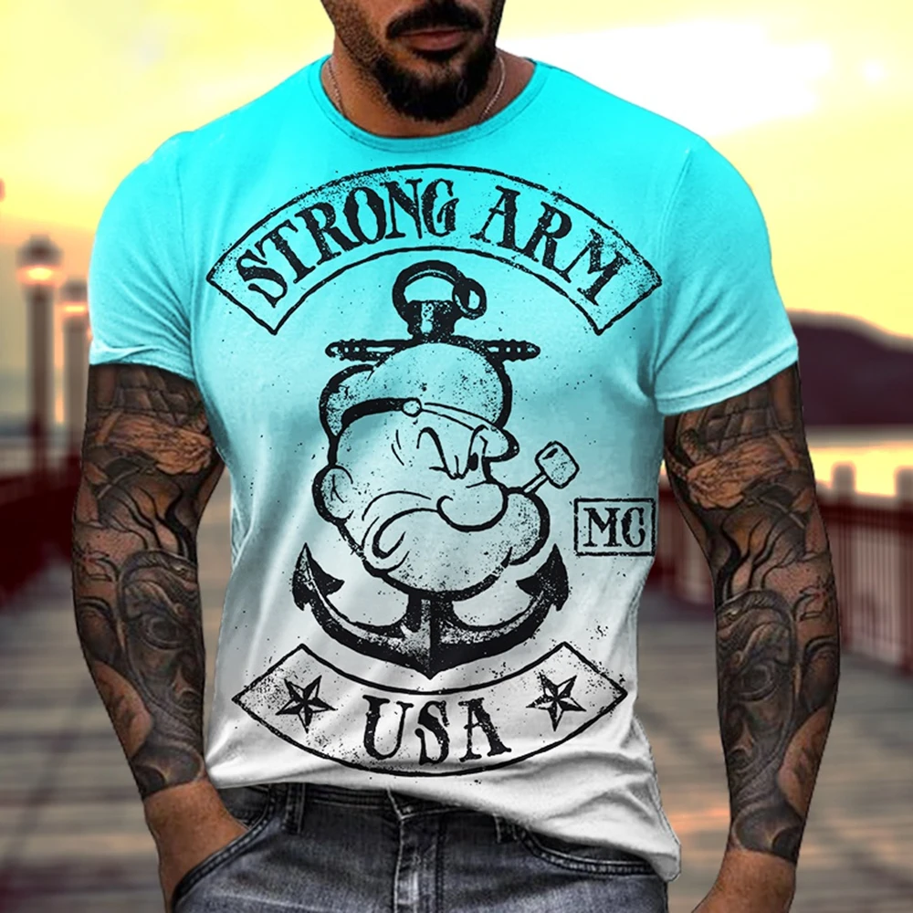 Summer fashion trend 3D printing cute and fun printed pattern T-shirt for men's casual and comfortable short sleeved T-shirt