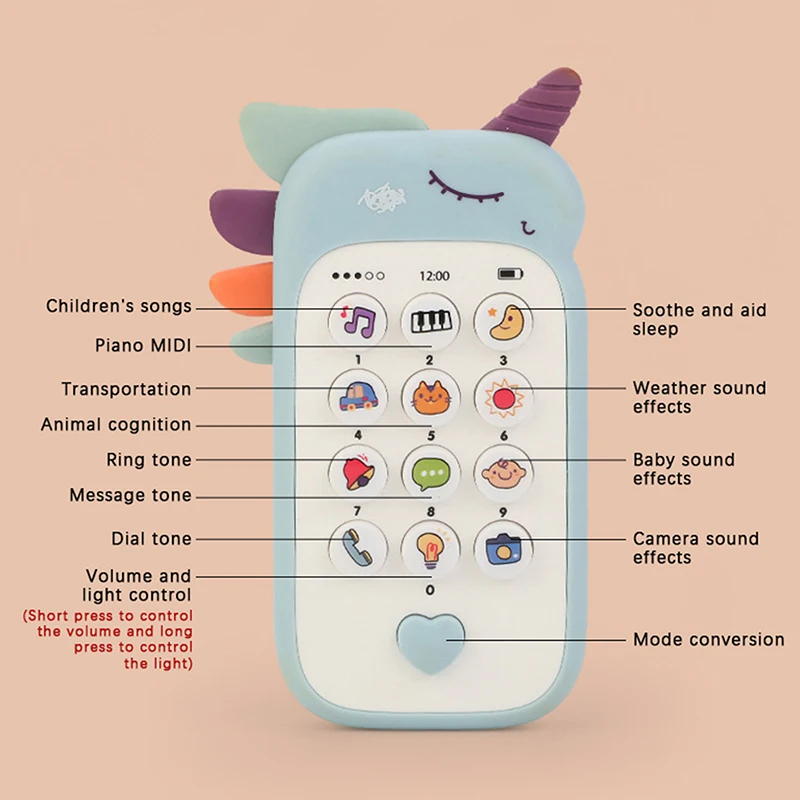 Jouet de téléphone pour bébé, son musical, jouets de couchage ABS, cadeaux pour enfants