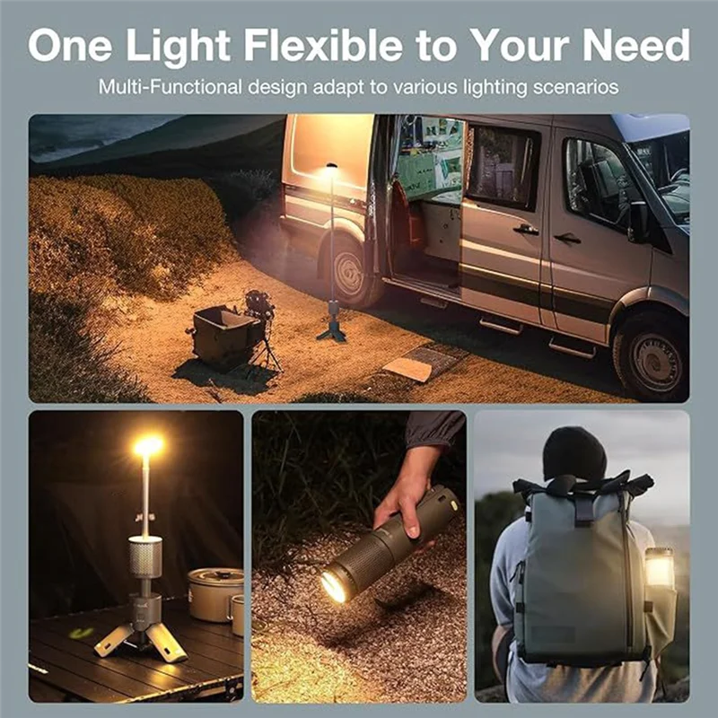 

A37Q-Telescopic LED Camping Lantern,Tripod Base, Handiness For Adventure, Hiking, Fishing - Enhanced Campsite Ambiance