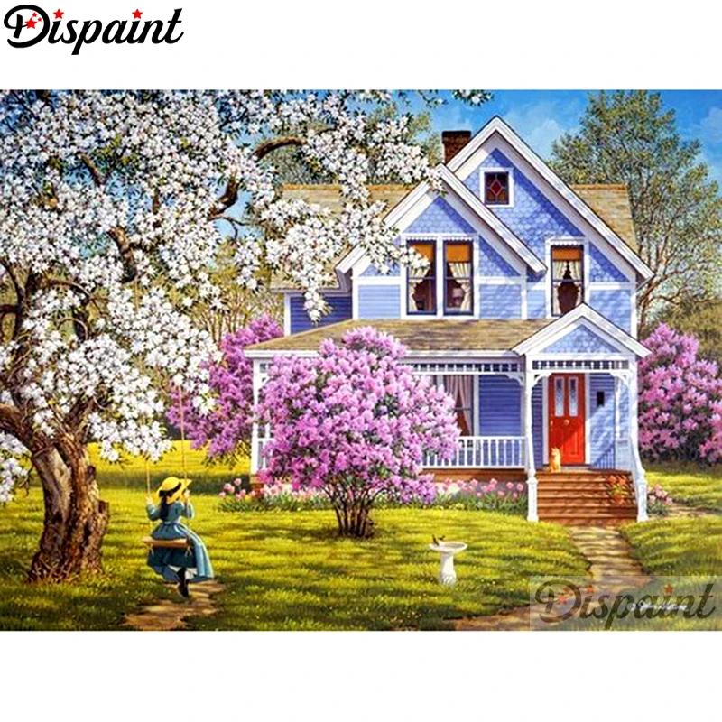 

Dispaint Full Square/Round Drill 5D DIY Diamond Painting "House flower" Embroidery Cross Stitch 3D Home Decor A10758