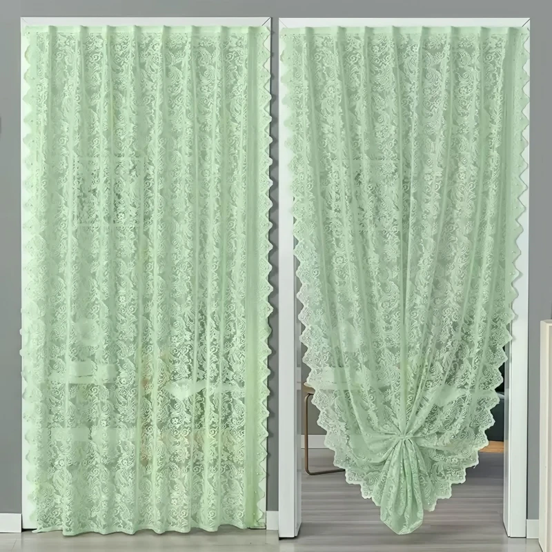 2 Pcs Lace Door Mosquito Net Anti-mosquito Girls Room Decor Divider Curtains Self Adhesive Decoration Bedroom for Doors Screen.