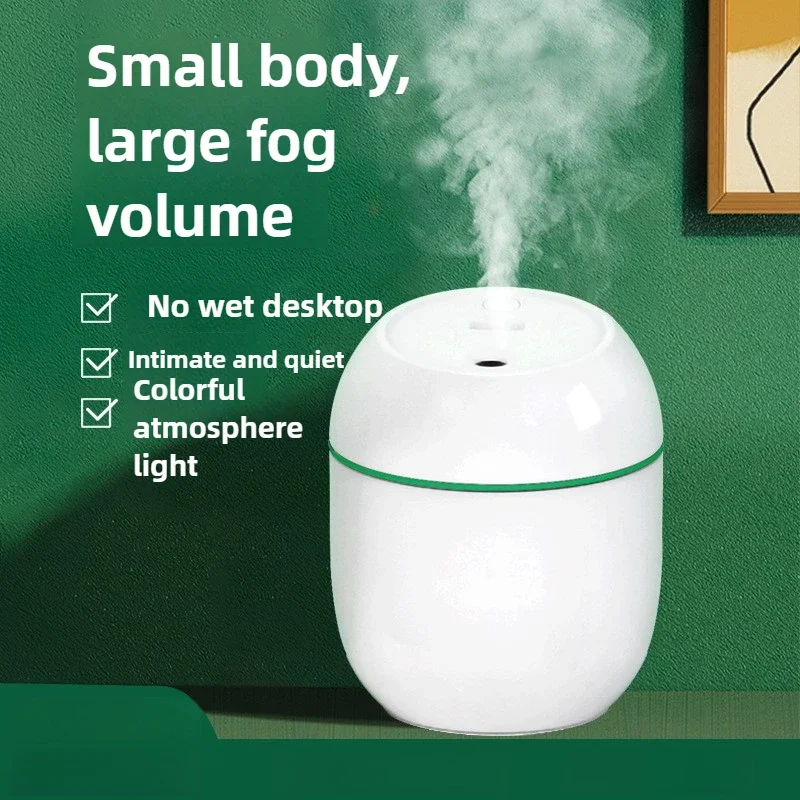 Qwinn Humidifier Small Desktop Car Aromatherapy Machine Hydrator Silent USB Mini Air Humidifier with LED Color Lamp