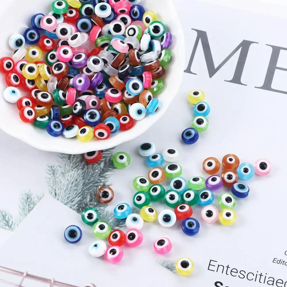 Making Kit for Necklace Earrings Handmade Student Demon Eye Beads DIY Crafts Jewelry Making Accessories Oval Shape Spacer Beads