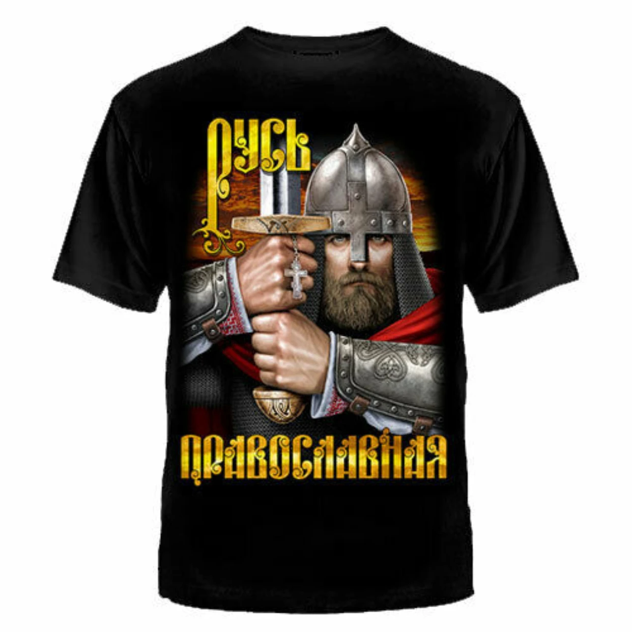 Russia Putin Military Cult Russian Orthodox Slavic Rus Warriors T Shirt. 100% Cotton Short Sleeve O-Neck T-shirt Casual Mens Top