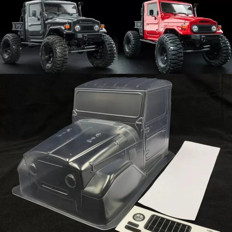 Clear PC Half-Cab Body Shell 1/10 Scale Crawler for Toyota FJ40 SCX10 90046 TRX-4 313mm Wheelbase Unpainted Need Trim Paint