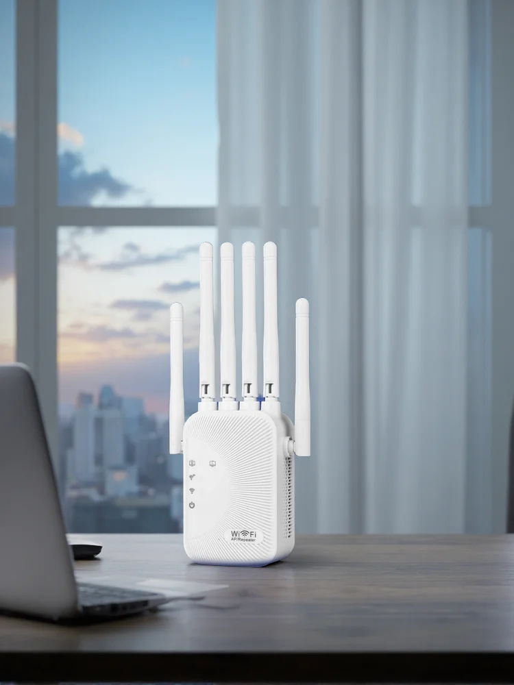 Dual-Band 5G & 2.4G WLAN-Reichweitenverstärker 1200Mbps Kabelloser Netzwerk-Repeater Stabiler Signalverstärker Einfache Installation für Zuhause