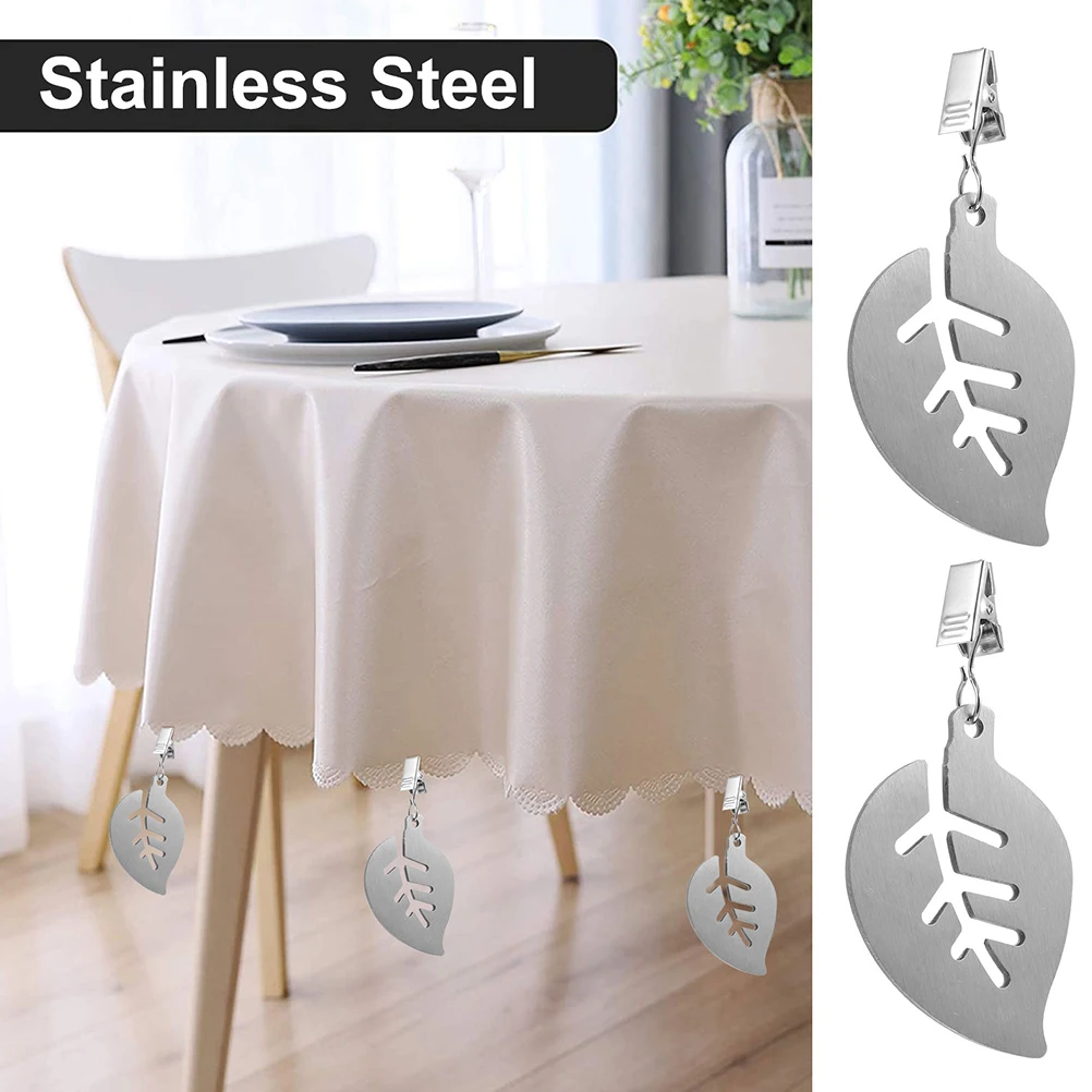 

6 Pcs Tablecloths Holder Weights for Outdoor Tables down Clip Pendant Silver Fixing