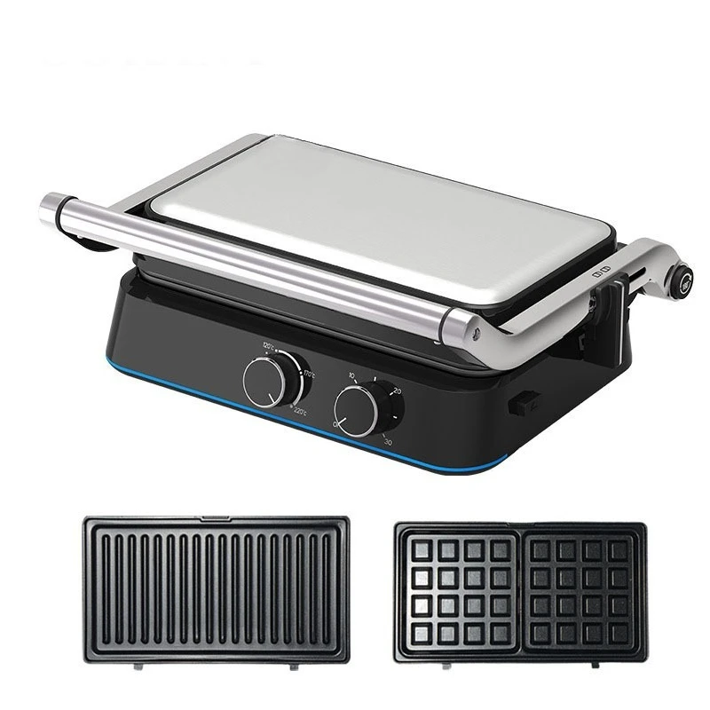 2 in 1 Removable Barbecue Tray Household Electric Barbecue Tray Waffle Electric Barbecue Grill Double Sided Breakfast Machine