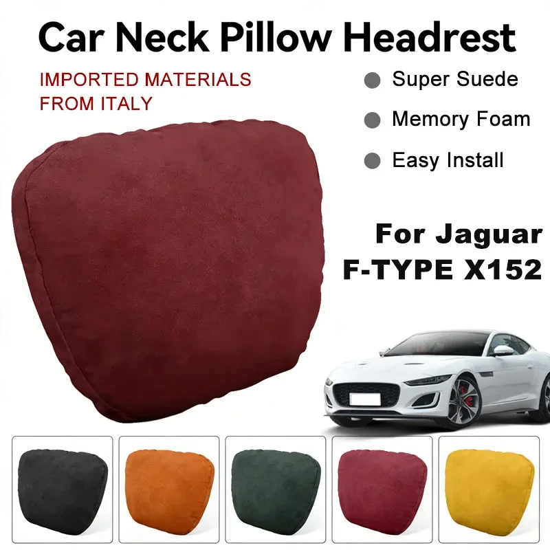 

Italy Suede Car Neck Rest Pillow For Jaguar F-TYPE X152 Seat Head Neck Support Cushion Auto Interior Accessories