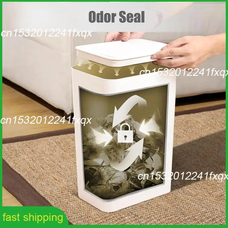 A010 Bathroom Trash Can With Lid,Slim Garbage Can, Small Trash Bin Waste With -Up Lid For Kitchen, Bedroom, Living Room