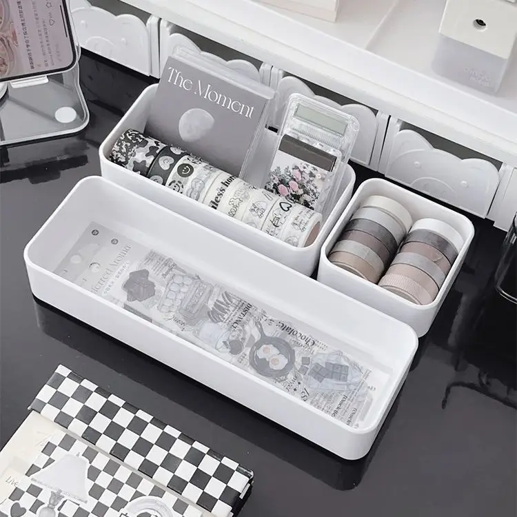 SunOfficiinforbox-Boîte de Rangement Simple et Superposable, Mathiateur de Notes, Ruban, Cosmétiques, Dortoir, Étudiant