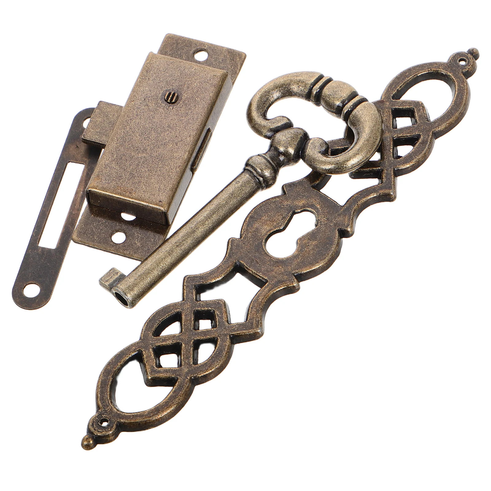 

Metal Cylinder Door Floor Standing Hardware Set Lock Key Hinges Diy Vintage Style Decor Accessoriesvintage Handles