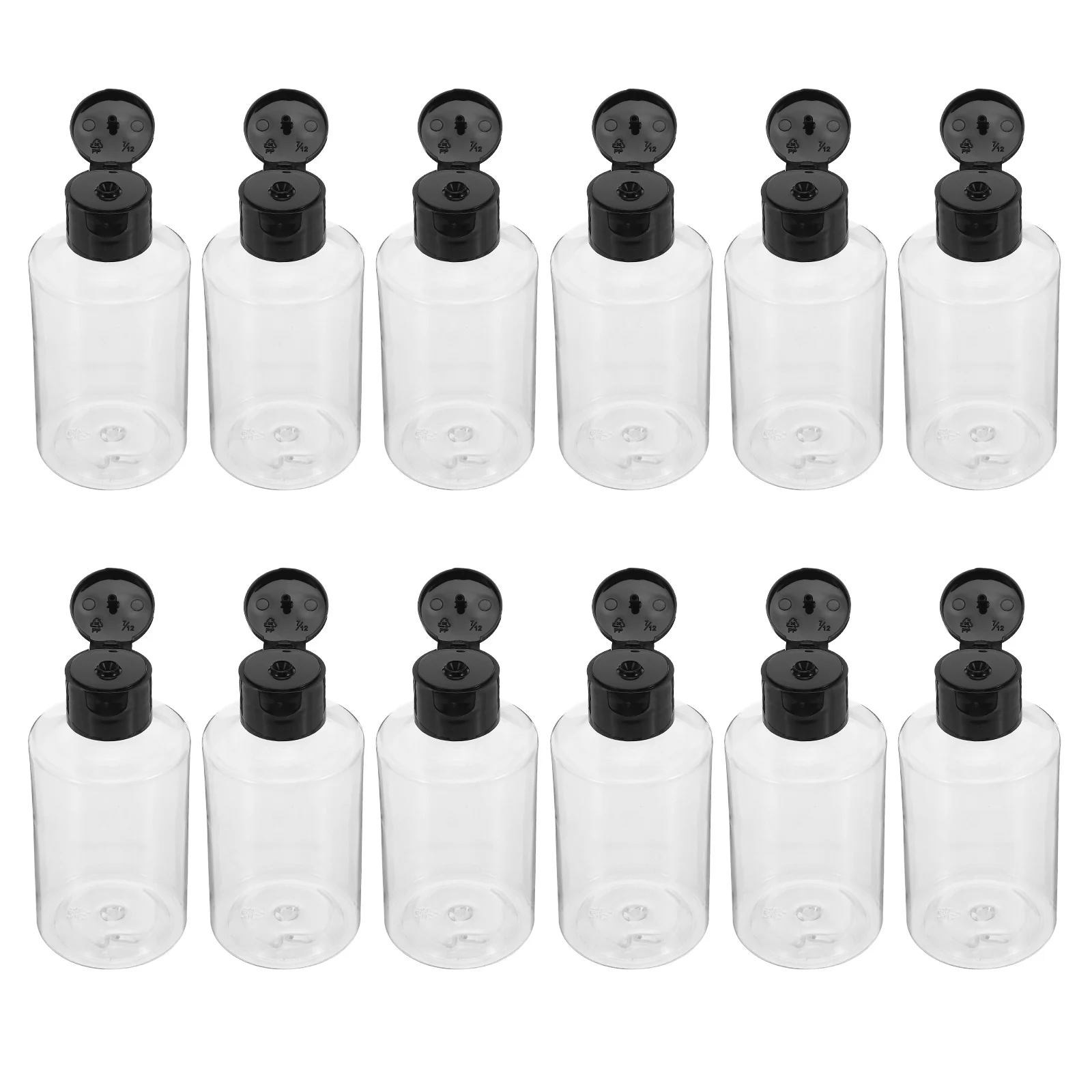 

12Pcs Liquid Dispensing Bottles Clear Flip Top Squeeze Bottles Leakproof Refillable Portable Laboratory Sample Travel
