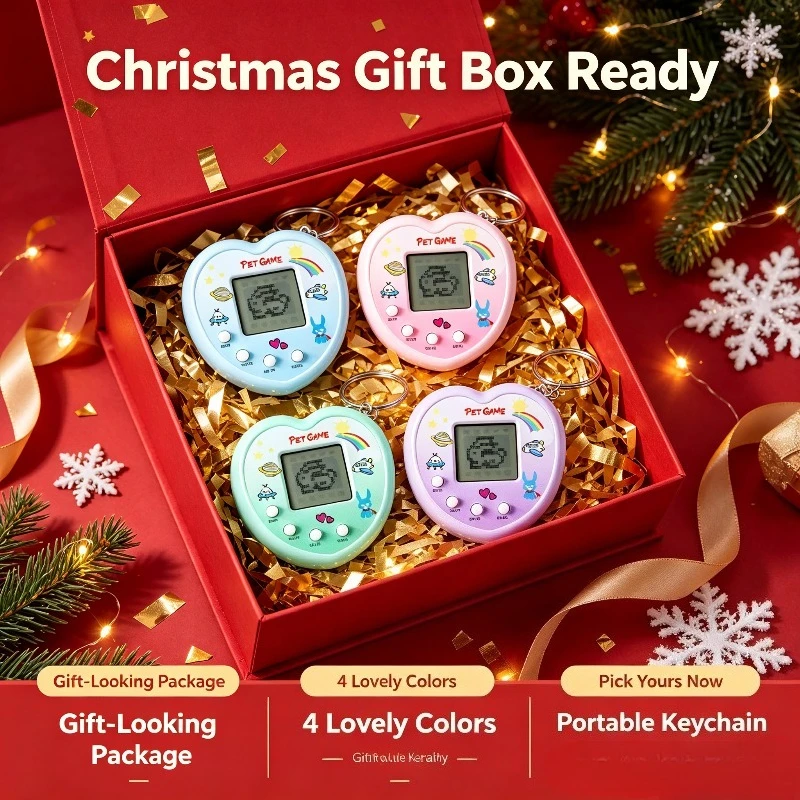 Handheld Toy Keychain Pendant New Electronic Pet Game Console Virtual Pet Feeding Machine
