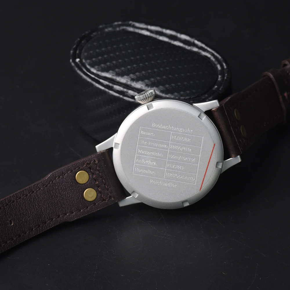 Hruodland 2025 جديد ساعة ميكانيكية للرجال PT5000 F013 ريترو سبورت مضيئة الياقوت الزجاج مقاوم للماء 100 متر Reloj Hombre