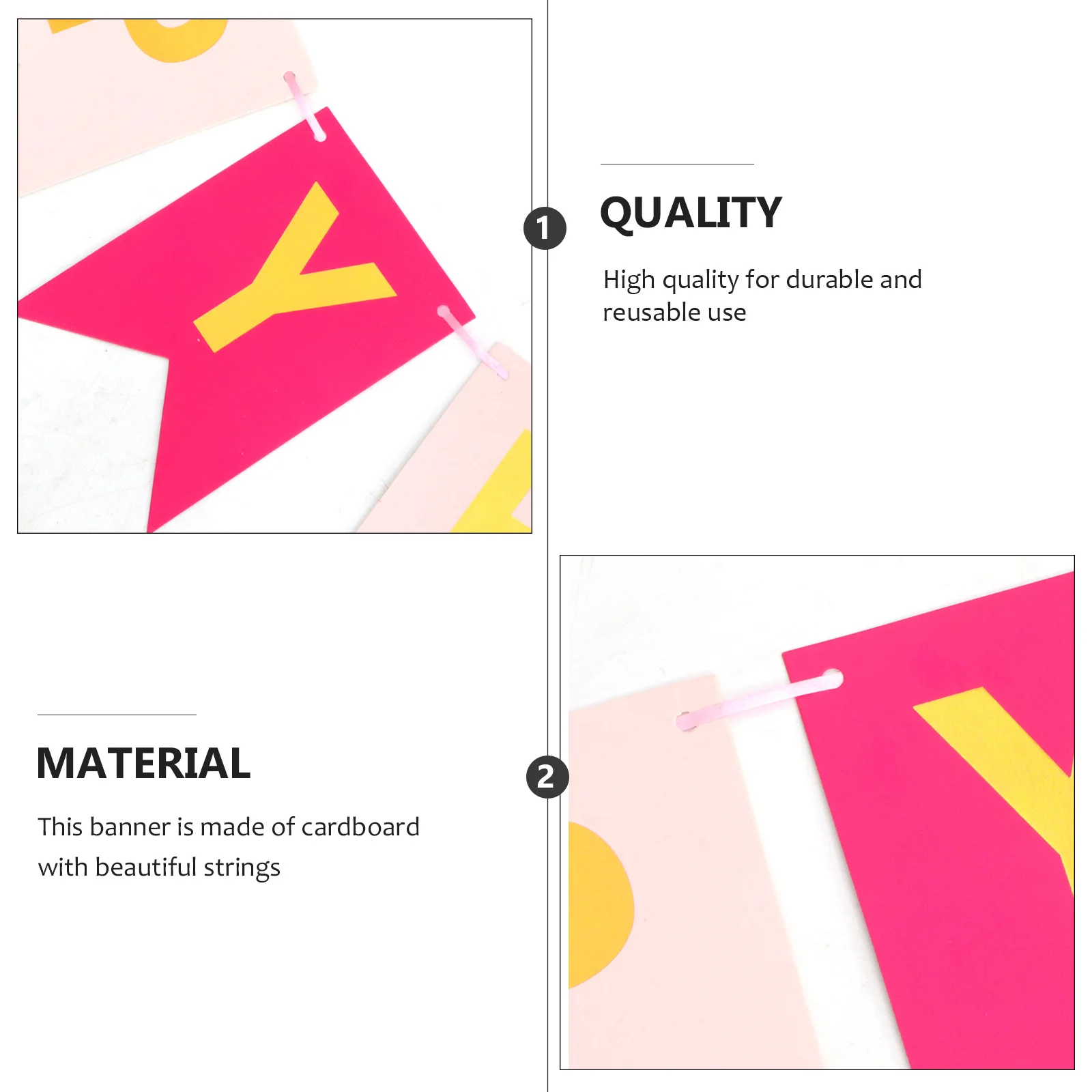 

Happy Birthday Banner Party Decorations Reusable Cardboard Bunting Flags Wall Table Hallway Tree Lightweight Enjoyable DIY